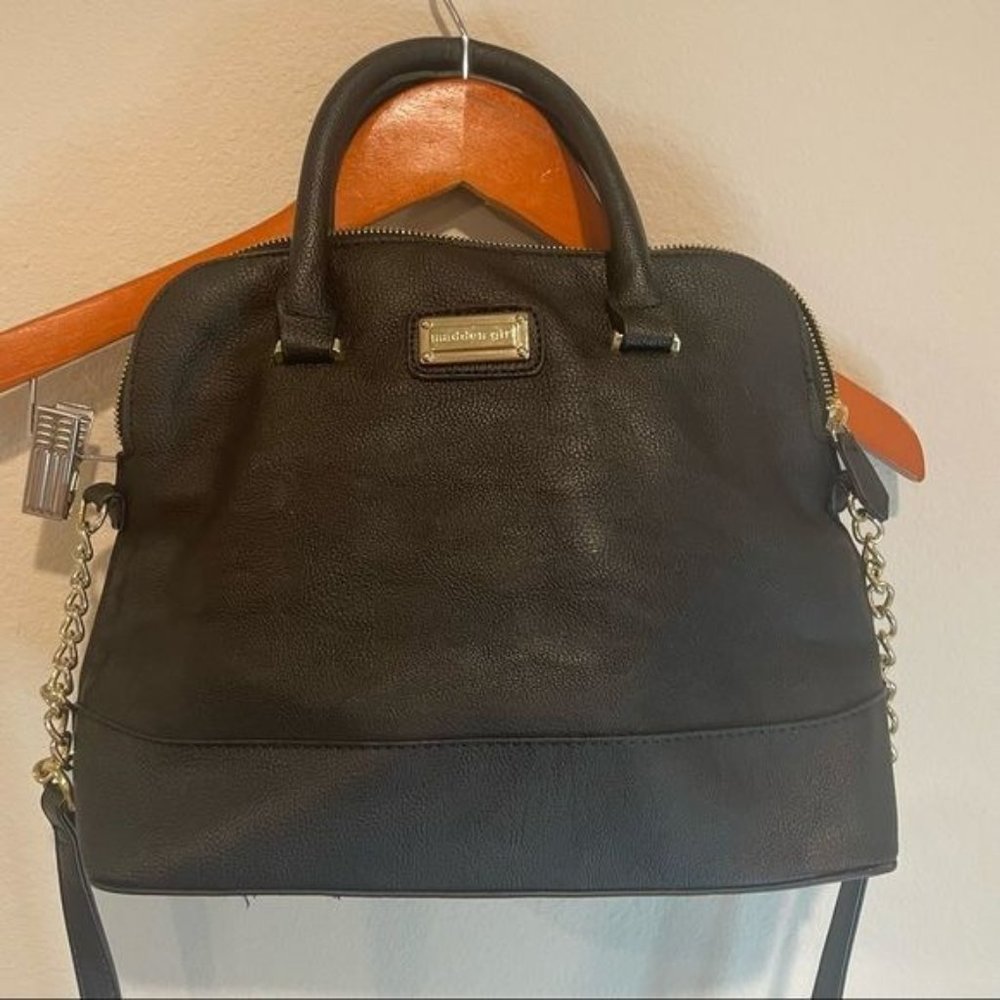 Madden Girl Black Gold Chain Strap Shoulder Bag